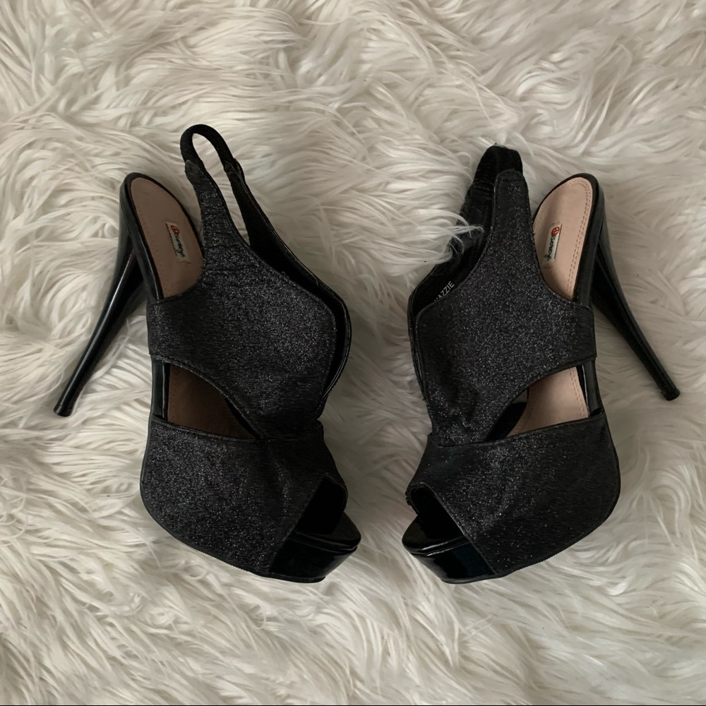 Black glitter shoes.